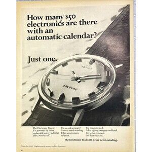 The Electronic Timex Watch "It Never Needs Winding" Vintage Print Ad 1970